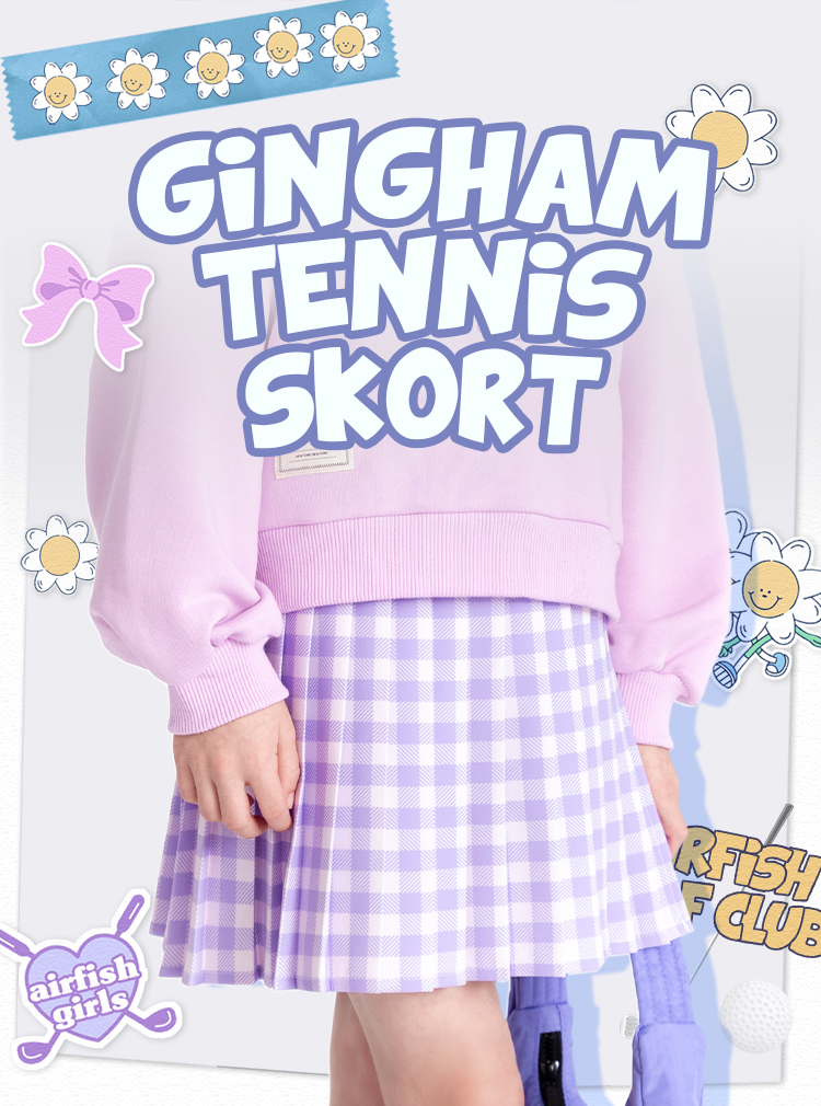 Gingham Tennis Skort_Lavender