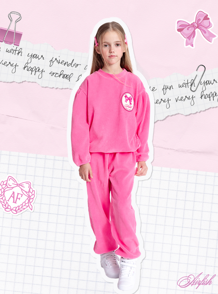 Bow Velour Sets_Pink